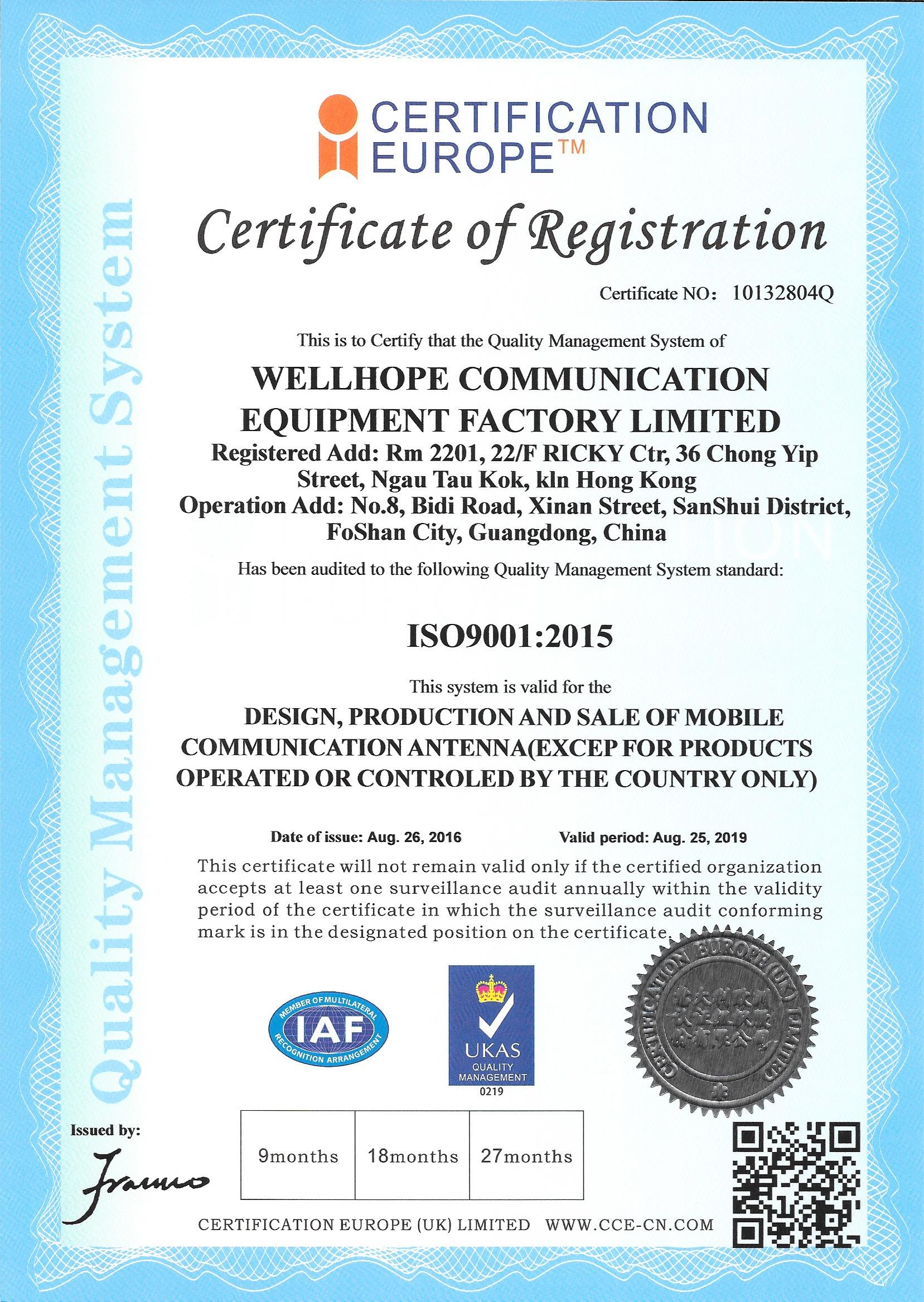  Wellhope ไร้สายอนุมัติโดย ISO9001 